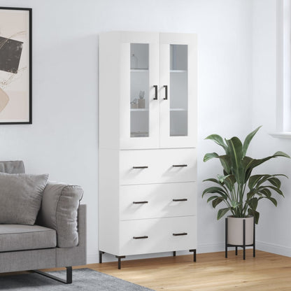 Skříň Highboard Šedá Sonoma 69,5 X 34 X 180 Cm Kompozitní Dřevo