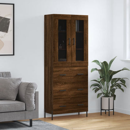 Skříň Highboard Betonově Šedá 69,5X34X180 Cm Kompozitní Dřevo