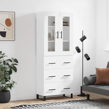 Skříň Highboard Betonově Šedá 69,5X34X180 Cm Kompozitní Dřevo