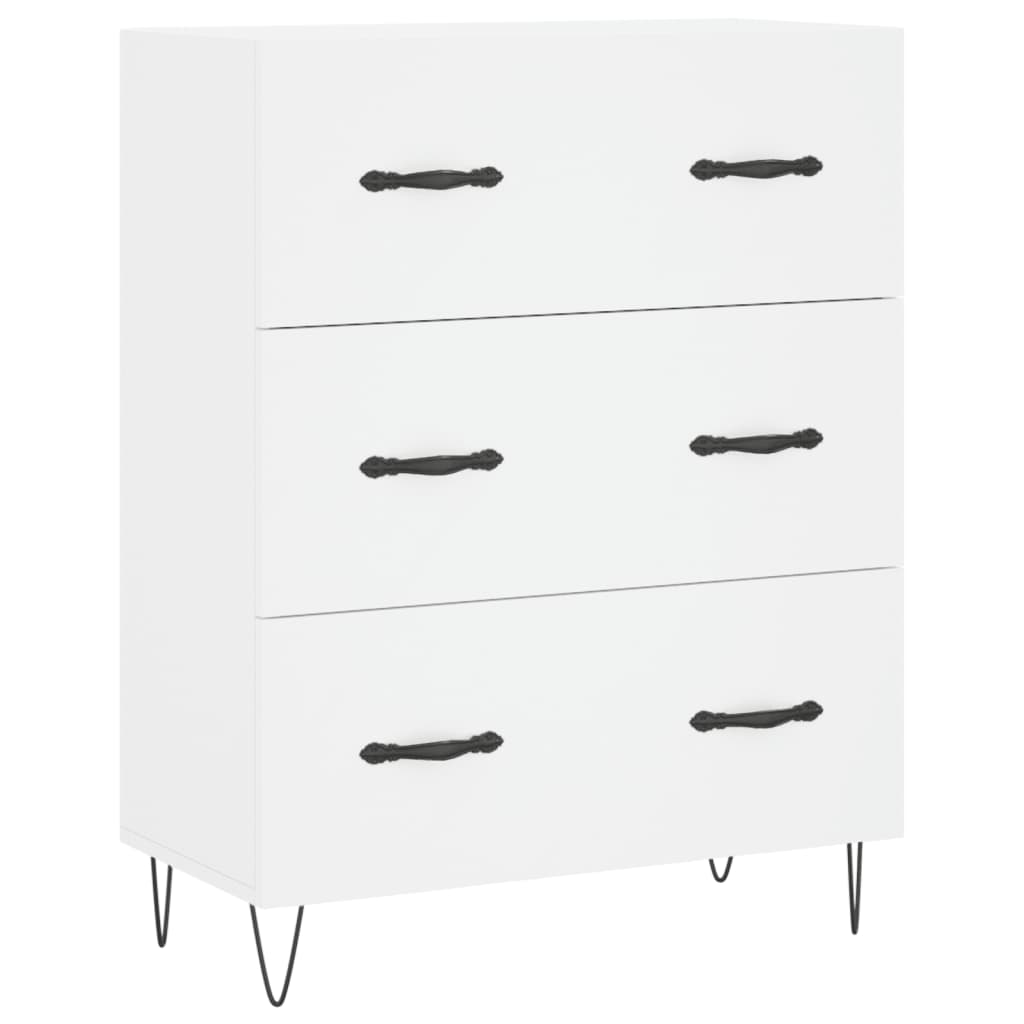 Skříň Highboard Bílá 69,5 X 34 X 180 Cm Kompozitní Dřevo