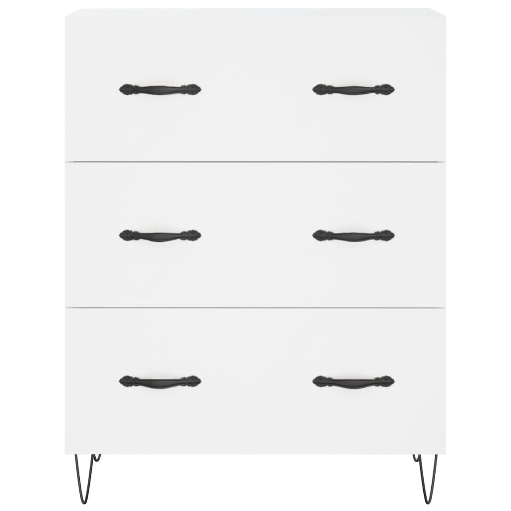 Skříň Highboard Bílá 69,5 X 34 X 180 Cm Kompozitní Dřevo