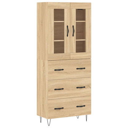 Skříň Highboard Dub Sonoma 69,5 X 34 X 180 Cm Kompozitní Dřevo