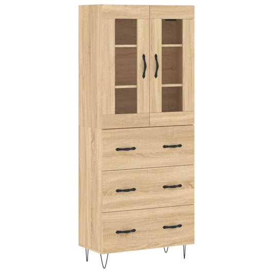 Skříň Highboard Dub Sonoma 69,5 X 34 X 180 Cm Kompozitní Dřevo