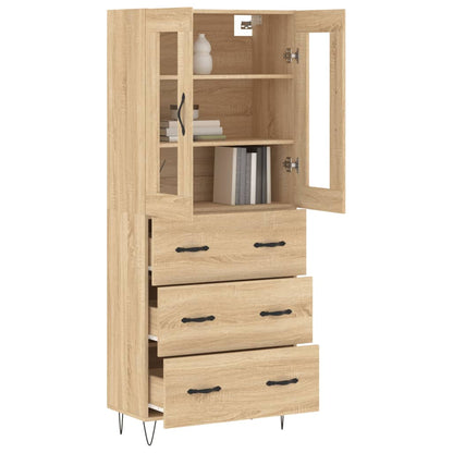 Skříň Highboard Dub Sonoma 69,5 X 34 X 180 Cm Kompozitní Dřevo