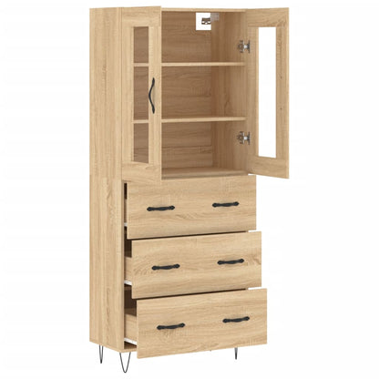 Skříň Highboard Dub Sonoma 69,5 X 34 X 180 Cm Kompozitní Dřevo