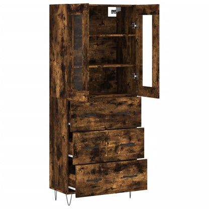 Skříň Highboard Kouřový Dub 69,5 X 34 X 180 Cm Kompozitní Dřevo