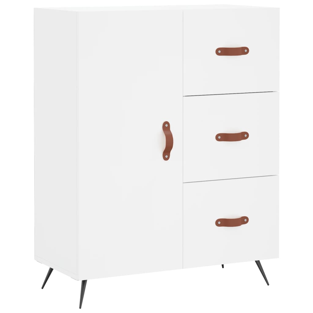 Skříň Highboard Bílá 69,5 X 34 X 180 Cm Kompozitní Dřevo