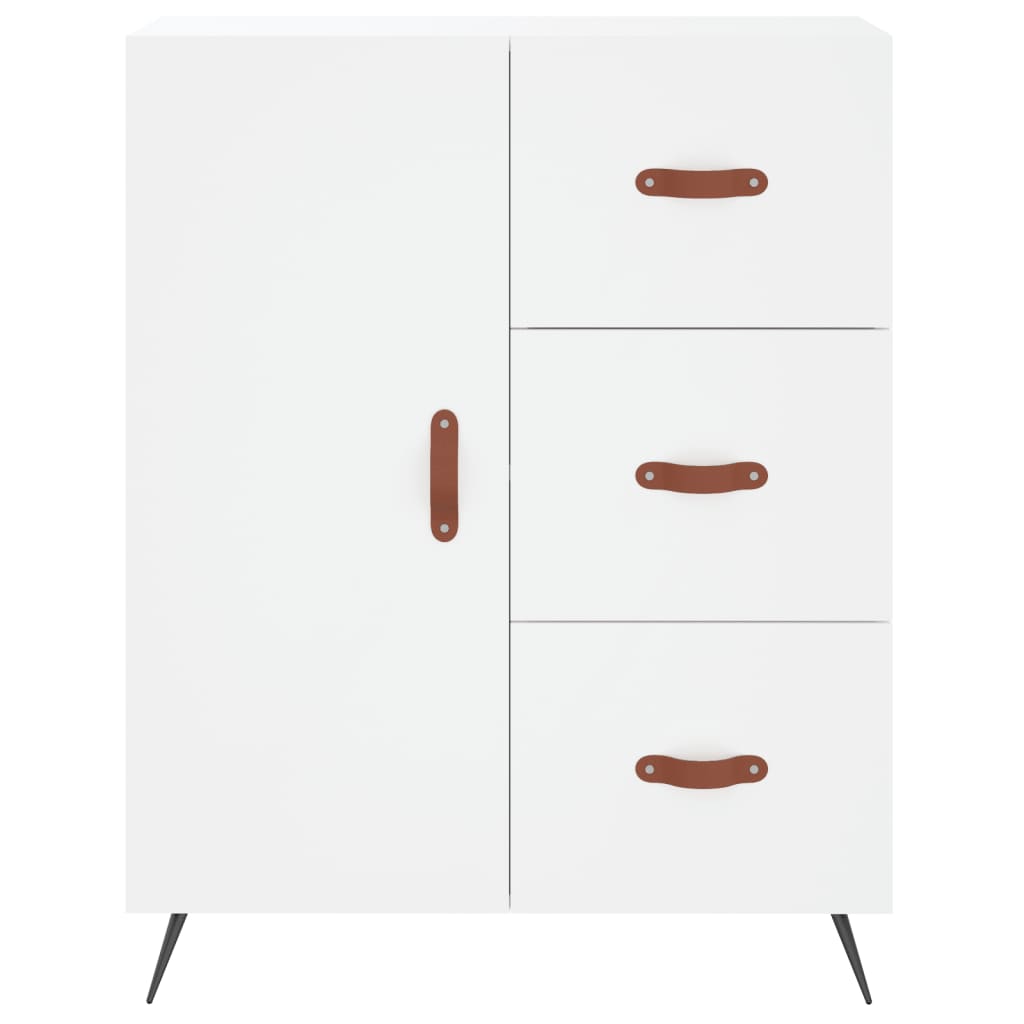 Skříň Highboard Bílá 69,5 X 34 X 180 Cm Kompozitní Dřevo