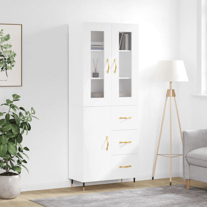 Skříň Highboard Šedá Sonoma 69,5 X 34 X 180 Cm Kompozitní Dřevo