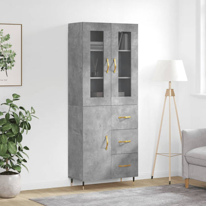 Skříň Highboard Šedá Sonoma 69,5 X 34 X 180 Cm Kompozitní Dřevo