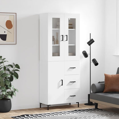 Skříň Highboard Šedá Sonoma 69,5 X 34 X 180 Cm Kompozitní Dřevo