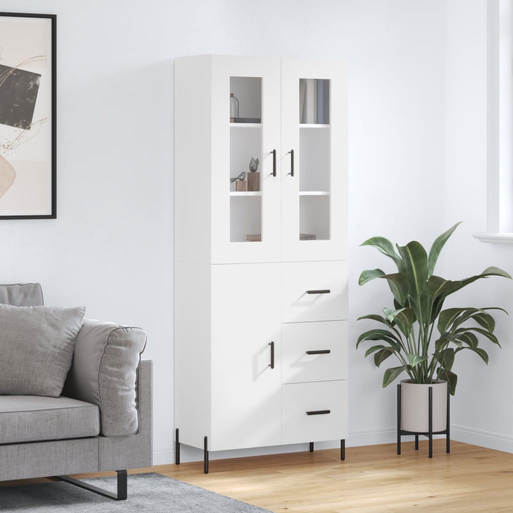 Skříň Highboard Betonově Šedá 69,5X34X180 Cm Kompozitní Dřevo