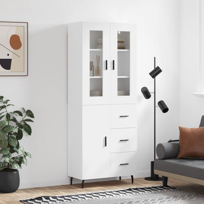 Skříň Highboard Betonově Šedá 69,5X34X180 Cm Kompozitní Dřevo