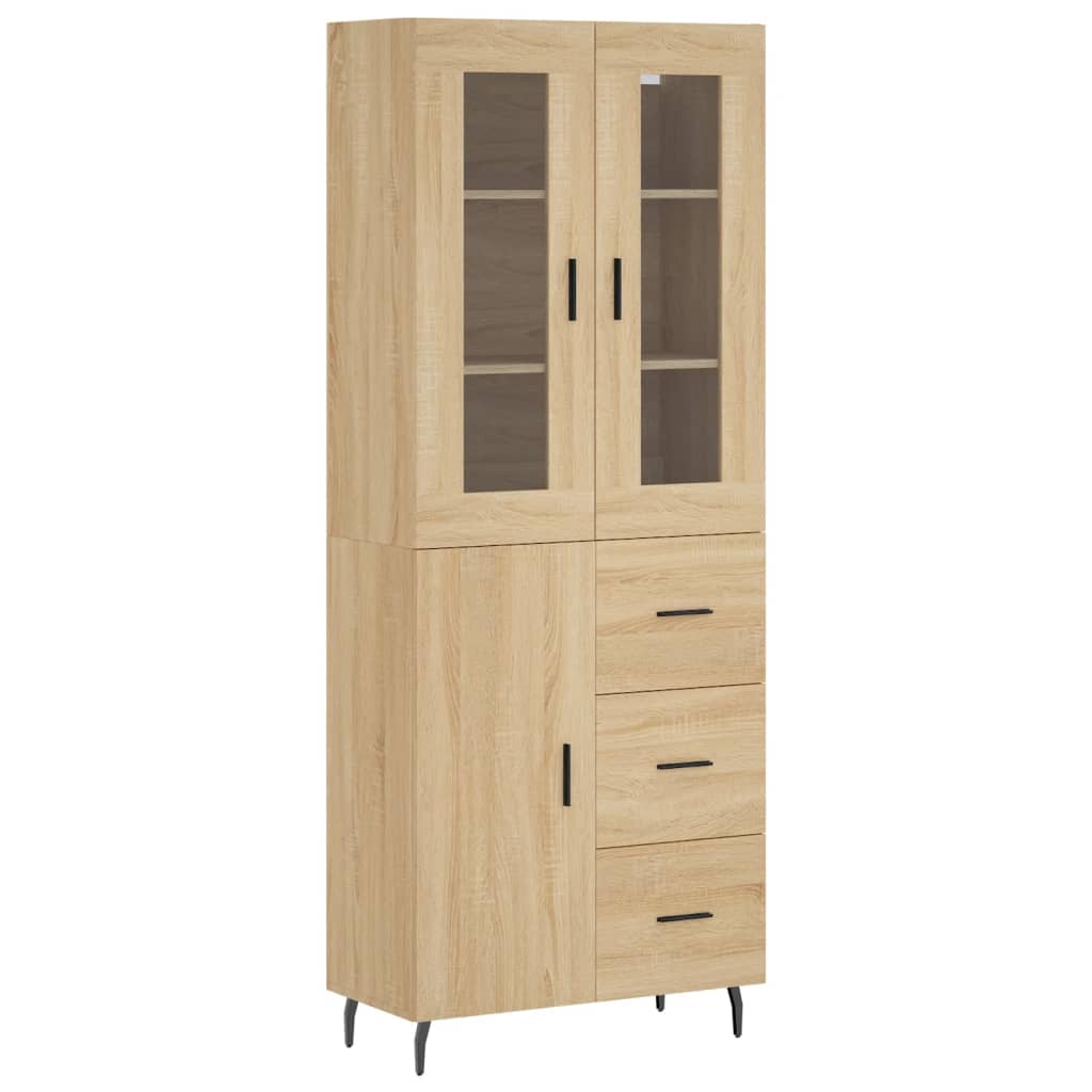 Skříň Highboard Dub Sonoma 69,5 X 34 X 180 Cm Kompozitní Dřevo