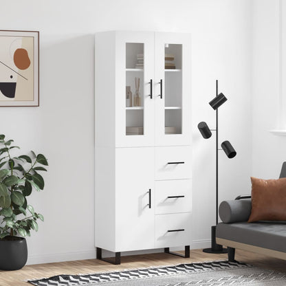 Skříň Highboard Betonově Šedá 69,5X34X180 Cm Kompozitní Dřevo