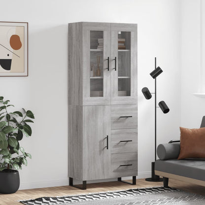 Skříň Highboard Betonově Šedá 69,5X34X180 Cm Kompozitní Dřevo