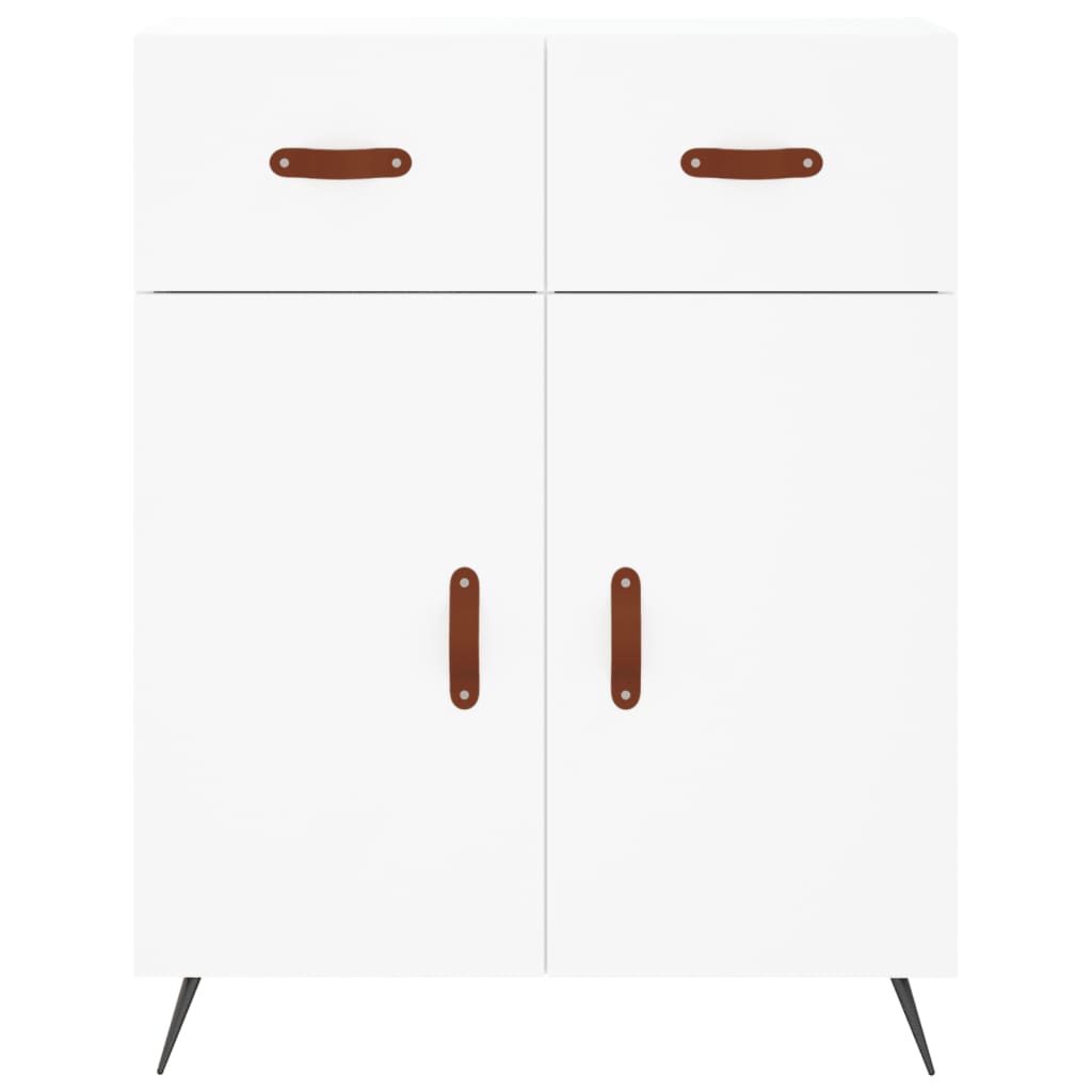 Skříň Highboard Bílá 69,5 X 34 X 180 Cm Kompozitní Dřevo