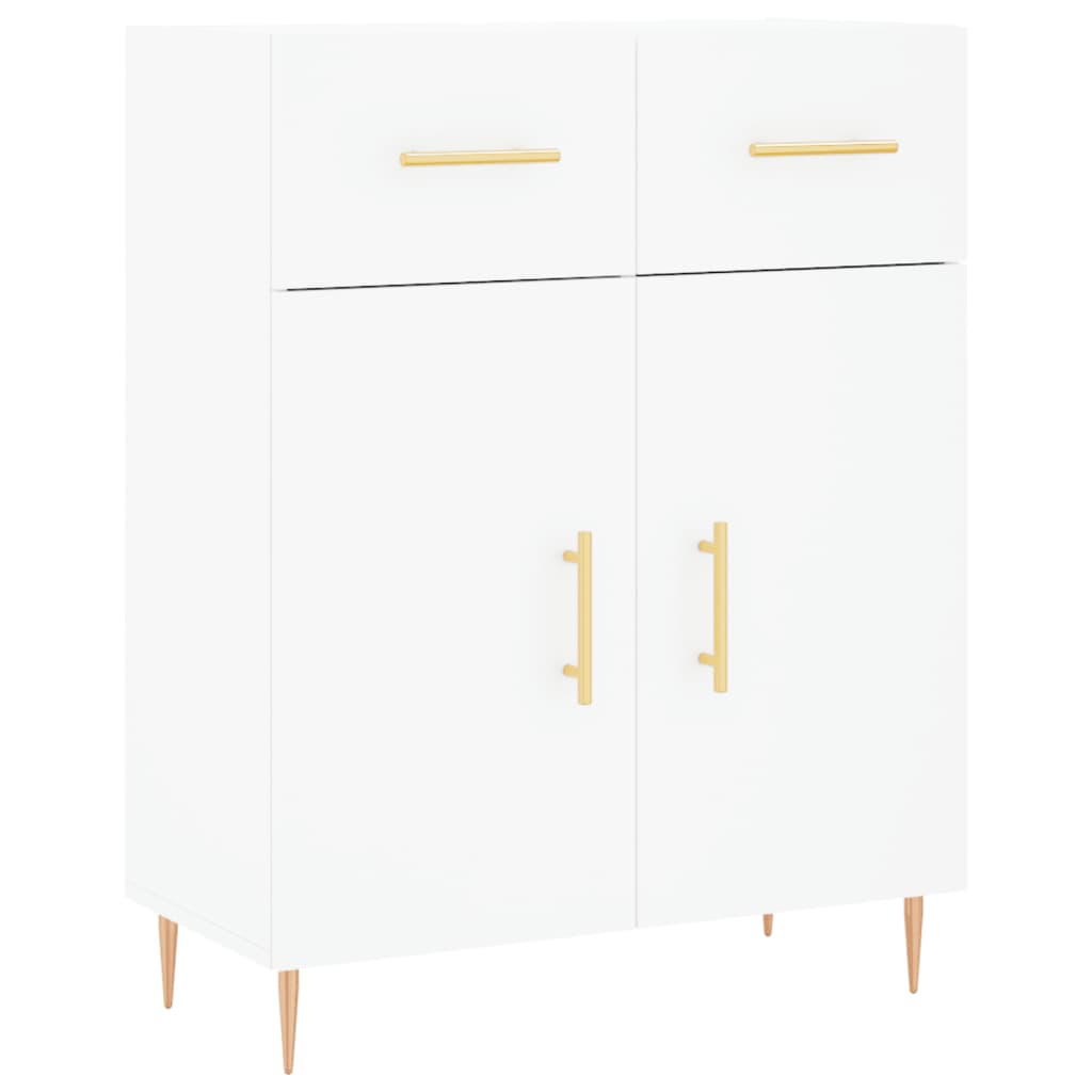 Skříň Highboard Bílá 69,5 X 34 X 180 Cm Kompozitní Dřevo
