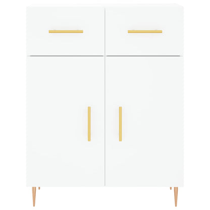 Skříň Highboard Bílá 69,5 X 34 X 180 Cm Kompozitní Dřevo