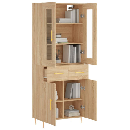 Skříň Highboard Dub Sonoma 69,5 X 34 X 180 Cm Kompozitní Dřevo