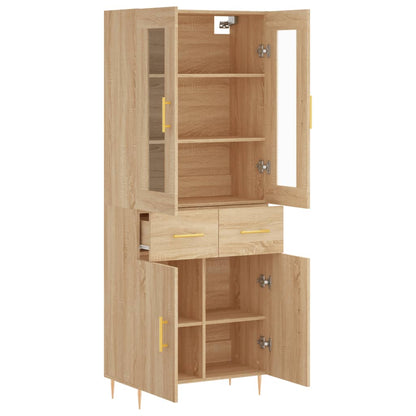 Skříň Highboard Dub Sonoma 69,5 X 34 X 180 Cm Kompozitní Dřevo