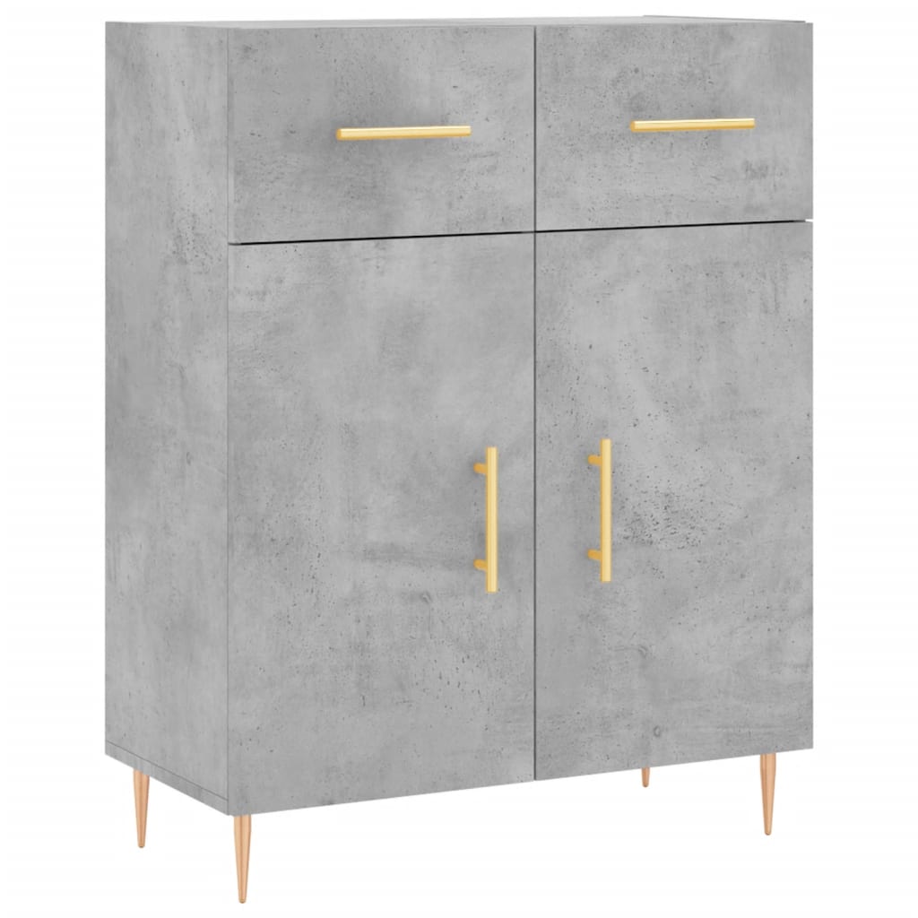 Skříň Highboard Betonově Šedá 69,5X34X180 Cm Kompozitní Dřevo