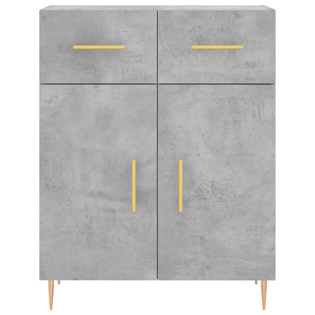 Skříň Highboard Betonově Šedá 69,5X34X180 Cm Kompozitní Dřevo
