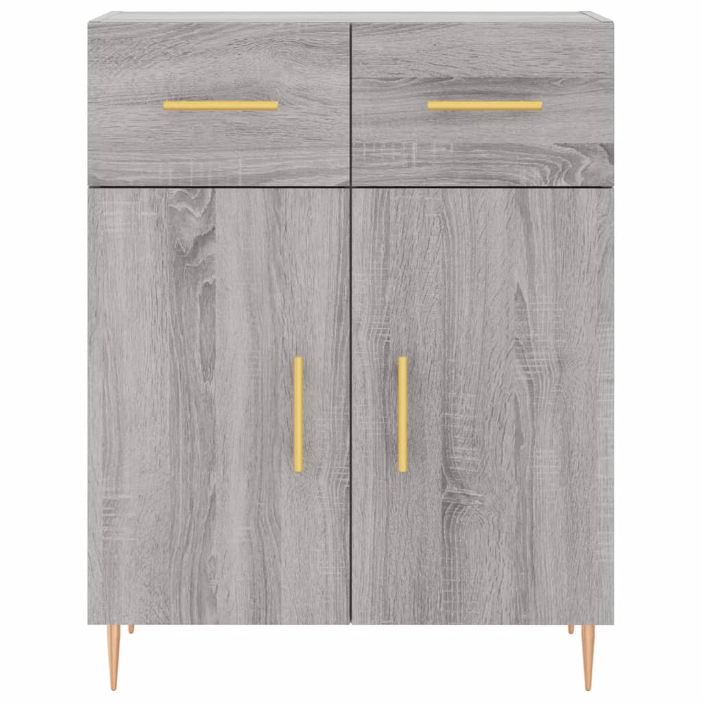 Skříň Highboard Šedá Sonoma 69,5 X 34 X 180 Cm Kompozitní Dřevo