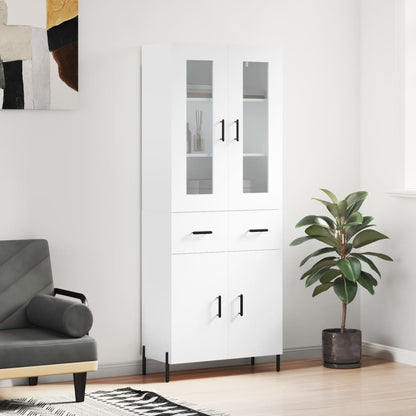 Skříň Highboard Betonově Šedá 69,5X34X180 Cm Kompozitní Dřevo