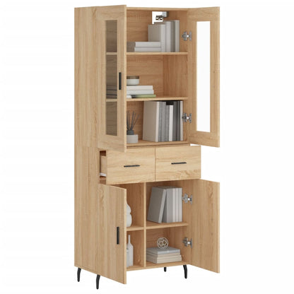 Skříň Highboard Dub Sonoma 69,5 X 34 X 180 Cm Kompozitní Dřevo