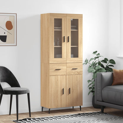 Skříň Highboard Dub Sonoma 69,5 X 34 X 180 Cm Kompozitní Dřevo