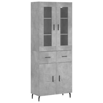 Skříň Highboard Betonově Šedá 69,5X34X180 Cm Kompozitní Dřevo