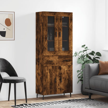 Skříň Highboard Betonově Šedá 69,5X34X180 Cm Kompozitní Dřevo