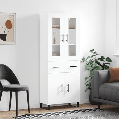 Skříň Highboard Betonově Šedá 69,5X34X180 Cm Kompozitní Dřevo