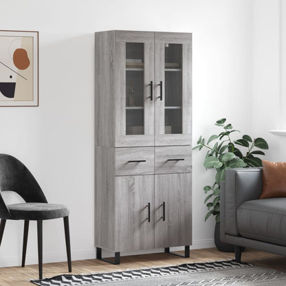 Skříň Highboard Betonově Šedá 69,5X34X180 Cm Kompozitní Dřevo