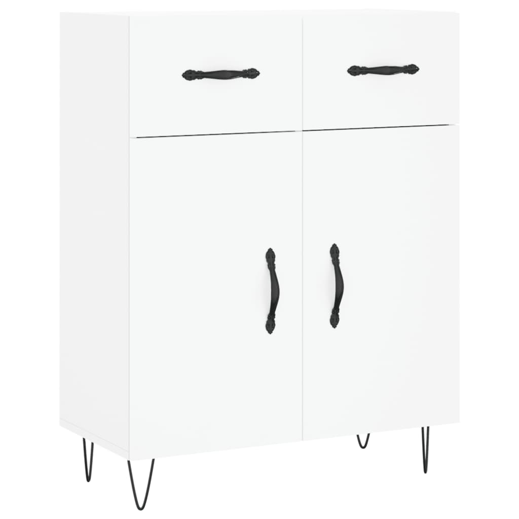 Skříň Highboard Bílá 69,5 X 34 X 180 Cm Kompozitní Dřevo
