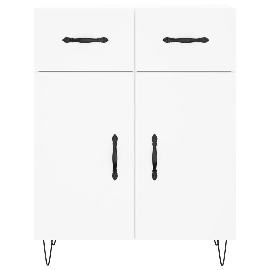 Skříň Highboard Bílá 69,5 X 34 X 180 Cm Kompozitní Dřevo