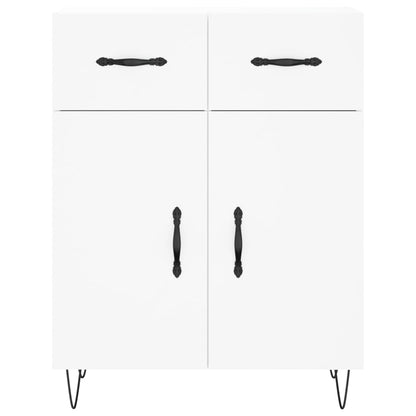 Skříň Highboard Bílá 69,5 X 34 X 180 Cm Kompozitní Dřevo
