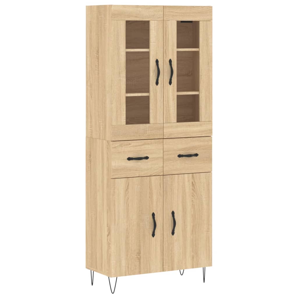 Skříň Highboard Dub Sonoma 69,5 X 34 X 180 Cm Kompozitní Dřevo