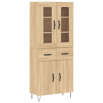 Skříň Highboard Dub Sonoma 69,5 X 34 X 180 Cm Kompozitní Dřevo