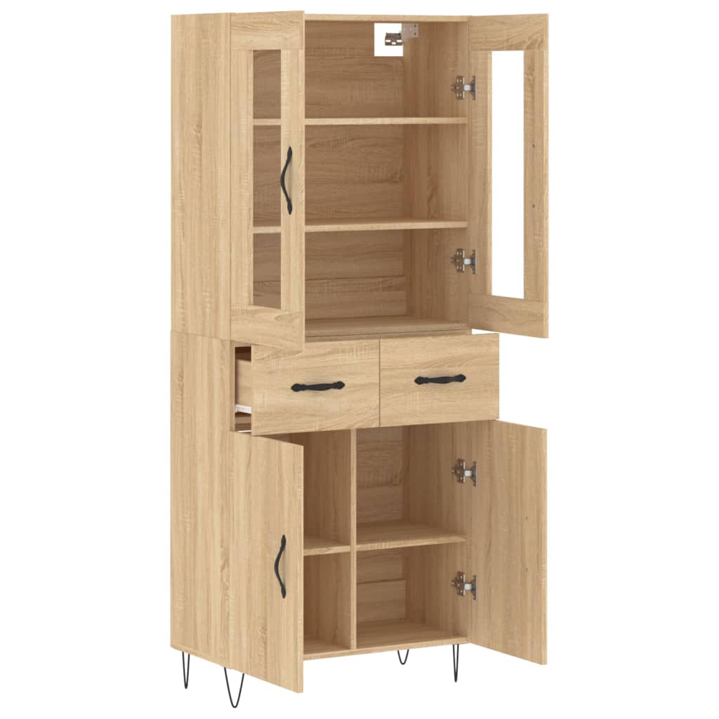 Skříň Highboard Dub Sonoma 69,5 X 34 X 180 Cm Kompozitní Dřevo