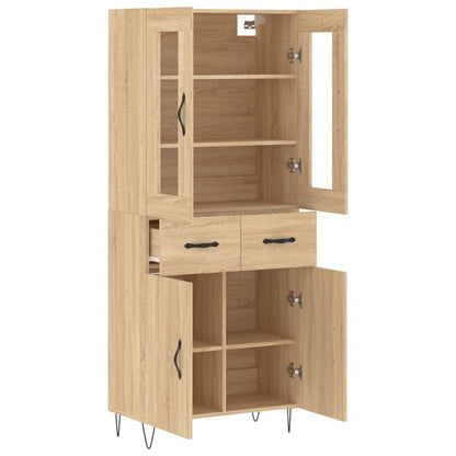 Skříň Highboard Dub Sonoma 69,5 X 34 X 180 Cm Kompozitní Dřevo