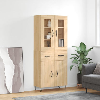 Skříň Highboard Dub Sonoma 69,5 X 34 X 180 Cm Kompozitní Dřevo