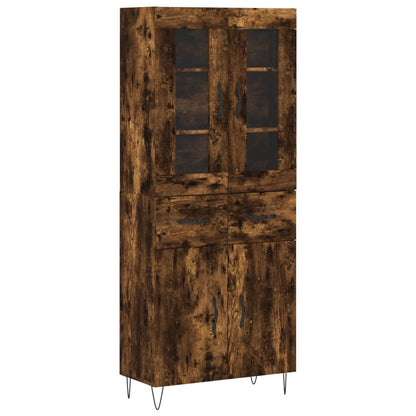 Skříň Highboard Kouřový Dub 69,5 X 34 X 180 Cm Kompozitní Dřevo