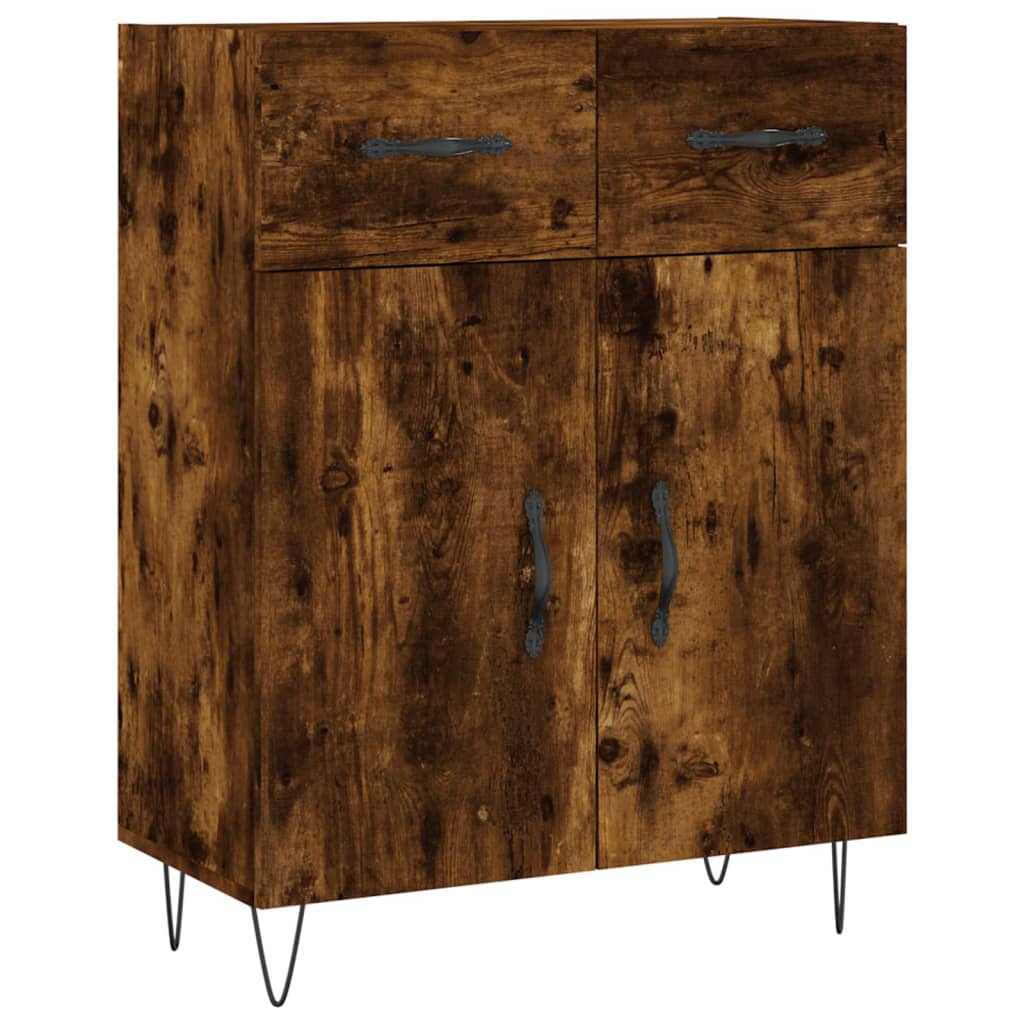 Skříň Highboard Kouřový Dub 69,5 X 34 X 180 Cm Kompozitní Dřevo