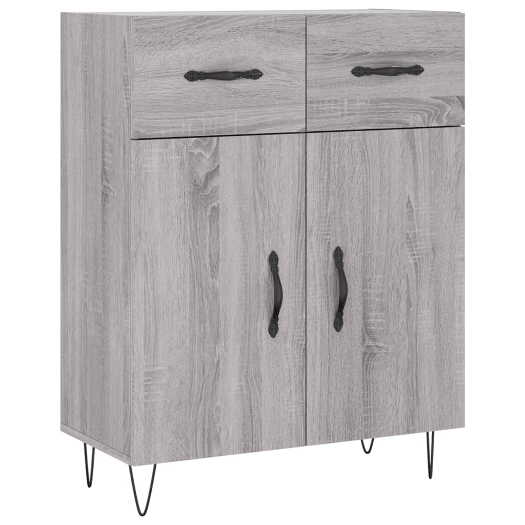 Skříň Highboard Šedá Sonoma 69,5 X 34 X 180 Cm Kompozitní Dřevo
