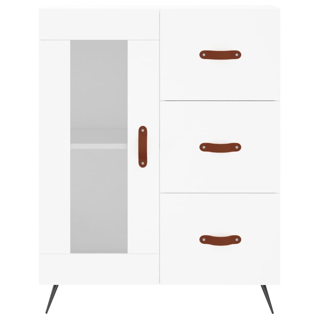 Skříň Highboard Bílá 69,5 X 34 X 180 Cm Kompozitní Dřevo