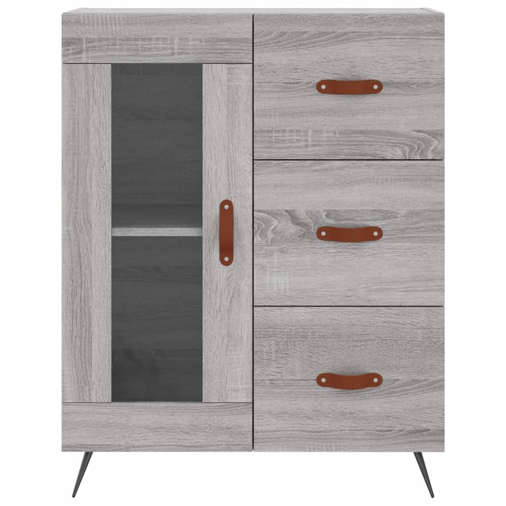 Skříň Highboard Šedá Sonoma 69,5 X 34 X 180 Cm Kompozitní Dřevo