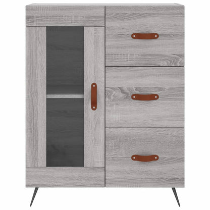 Skříň Highboard Šedá Sonoma 69,5 X 34 X 180 Cm Kompozitní Dřevo