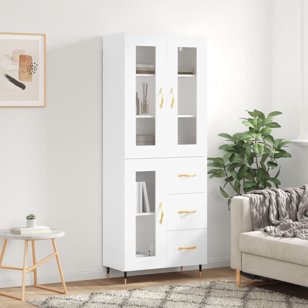 Skříň Highboard Šedá Sonoma 69,5 X 34 X 180 Cm Kompozitní Dřevo